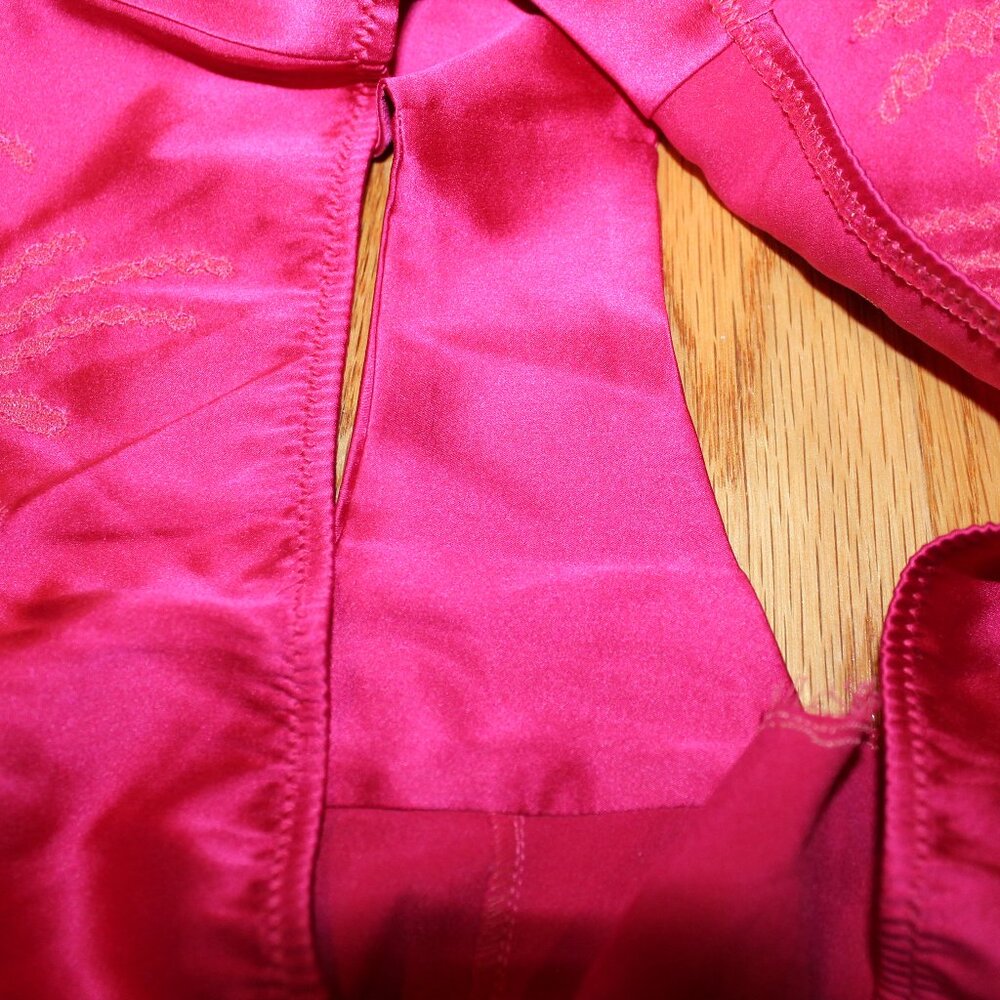 Carine Gilson panty Medium hot pink Chantilly lace trim stretch silk satin NWOT - Picture 9 of 11